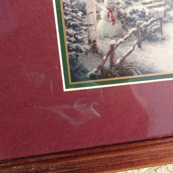 Vtg Thomas Kinkade Village Christmas Limited Edition Lithograph With COA Framed - Picture 4 of 5